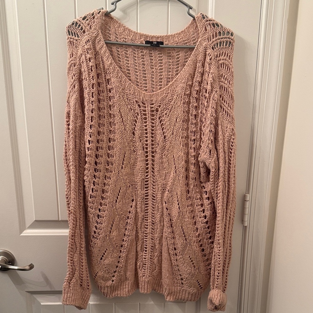 H&M Blush Open-Knit Sweater
